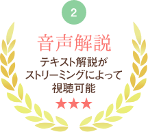 音声解説 テキスト解説がストリーミングによって視聴可能